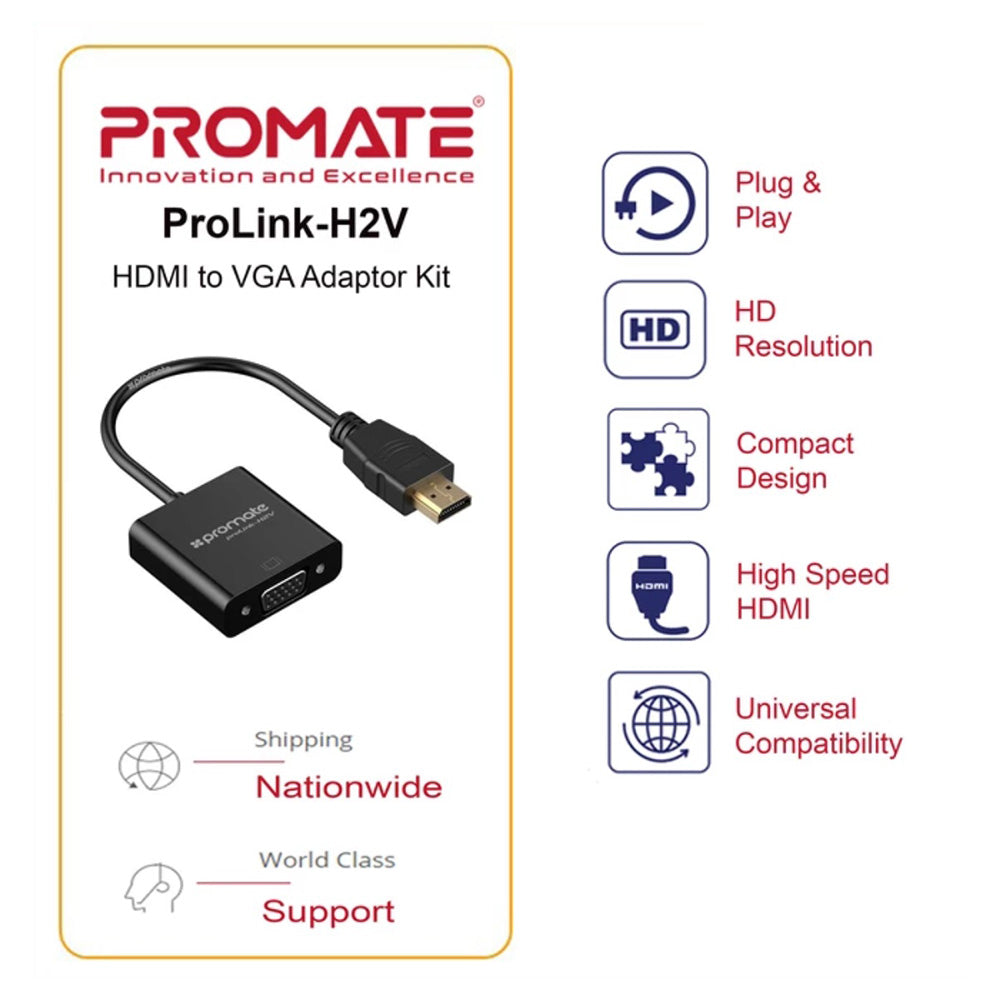 Promate Prolink H2V - Black (4847205875812) Promate Prolink H2V - Black (4847205875812)
